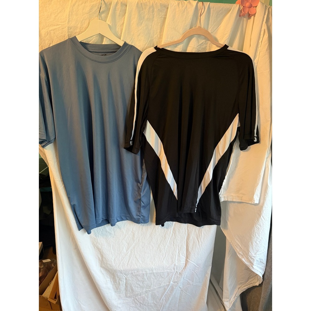 Mens UltraClub Sport-Tek Performance T-Shirt Bundle Blue Black Size Large Lot 2